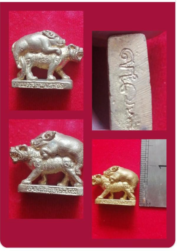 หมูขี่เสือ ลอยองค์ ขนาด1นิ้ว หลวงปู่ครูบาคำเป็ง ฐิตปัญโญ อาศรมสุขาวดี จ.กำแพงเพชร