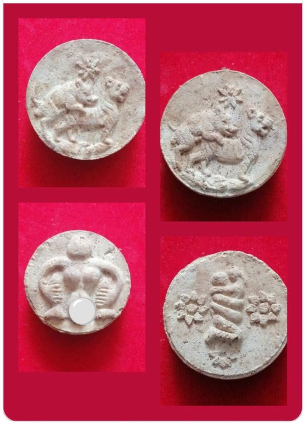 หมูเสพเสือ  ขนาด1นิ้ว  เนื้อผงว่าน ด้านมี2แบบ แม่แหก และ อิ่นคู่    หลวงปู่ครูบาคำเป็ง ฐิตปัญโญ อาศรมสุขาวดี จ.กำแพงเพชร